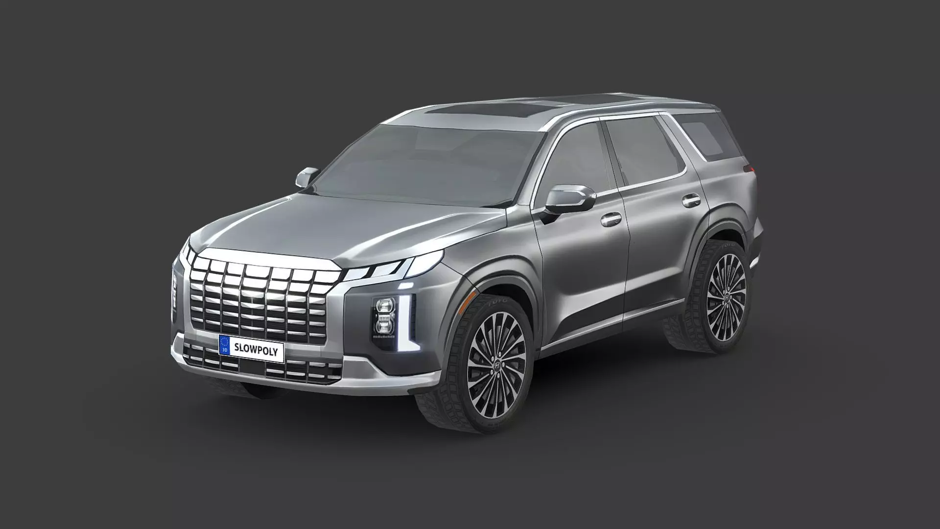 Hyundai Palisade 2023 Low-poly 3D model_0