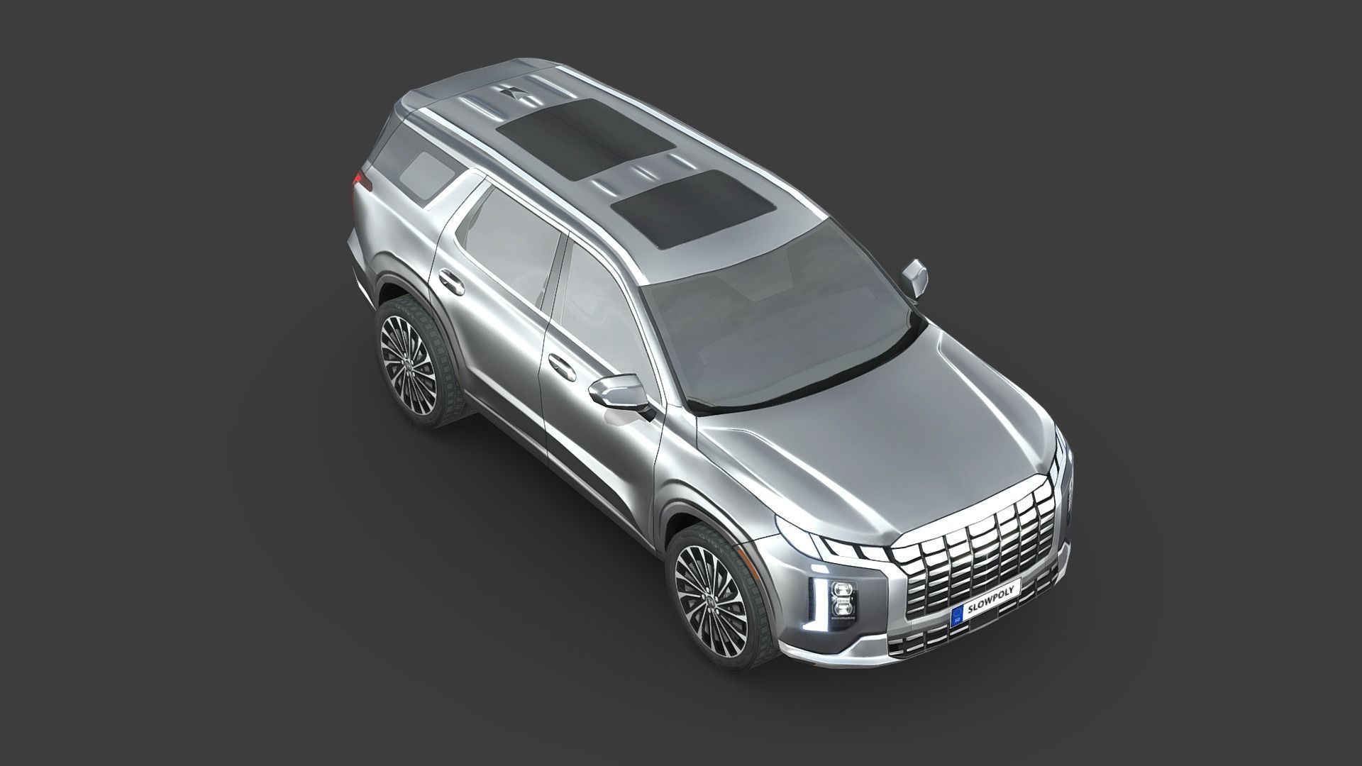 Hyundai Palisade 2023 Low-poly 3D model_3