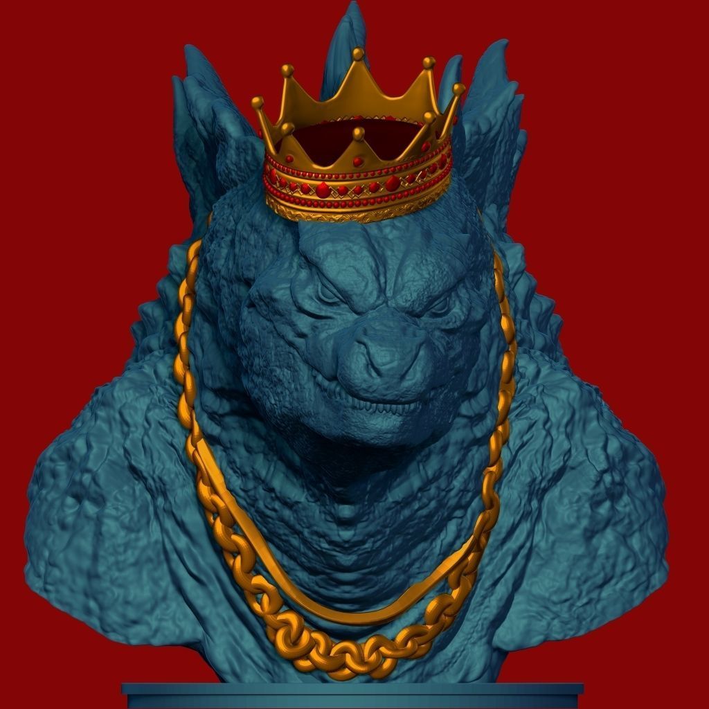 King Godzilla Bust 3D print model_2