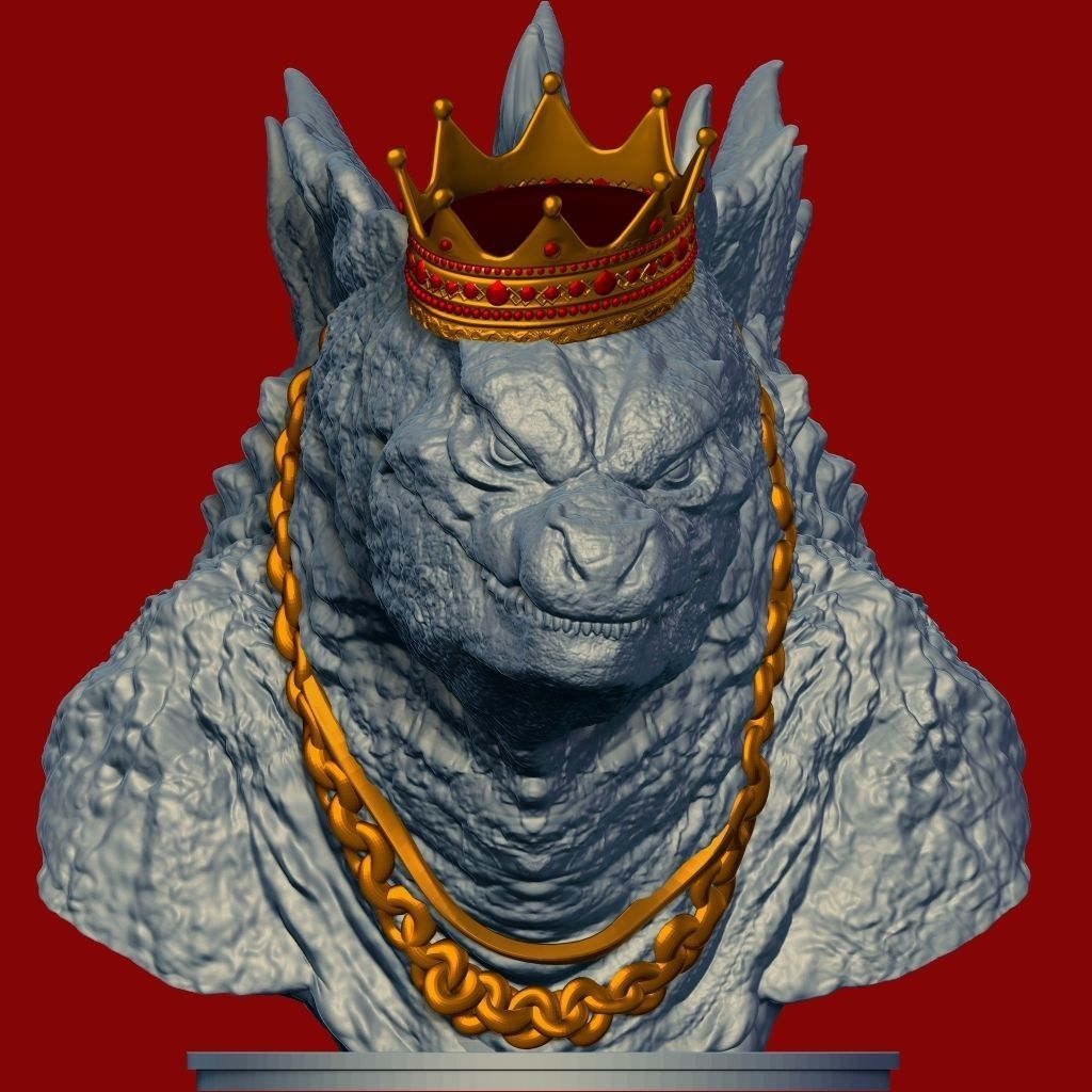 King Godzilla Bust 3D print model_3