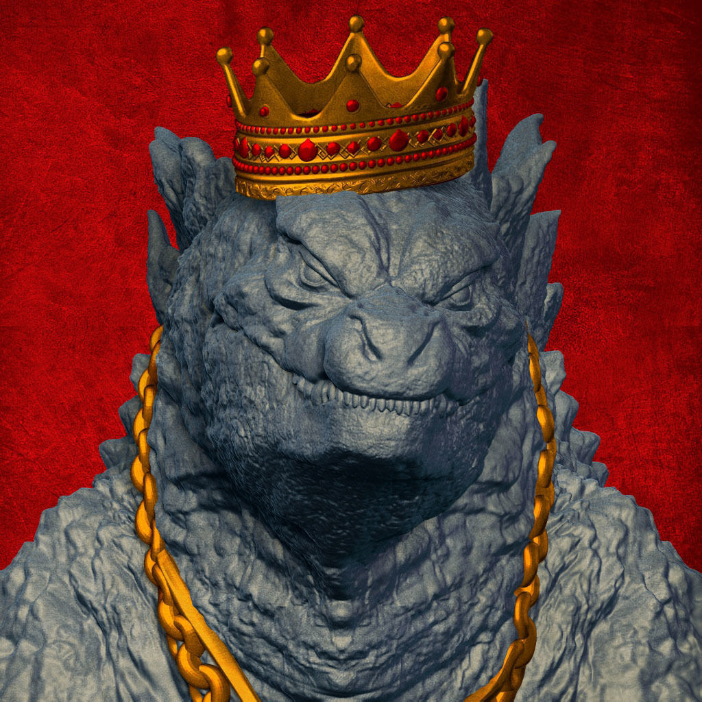 King Godzilla Bust 3D print model_4