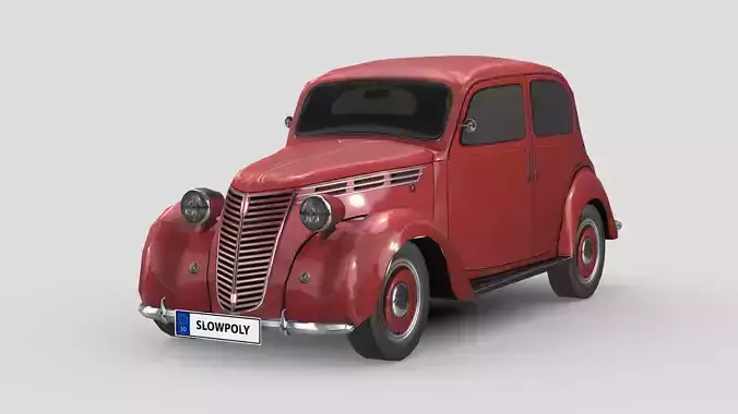 Fiat 1100 B 1949 Low-poly 3D model