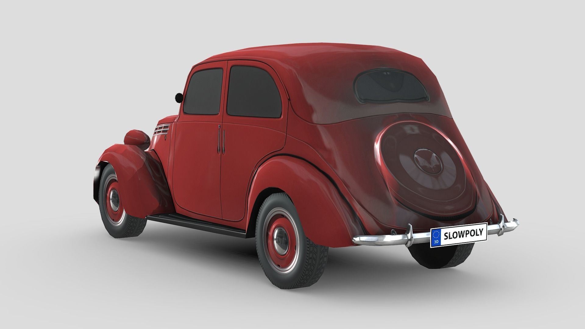 Fiat 1100 B 1949 Low-poly 3D model_1