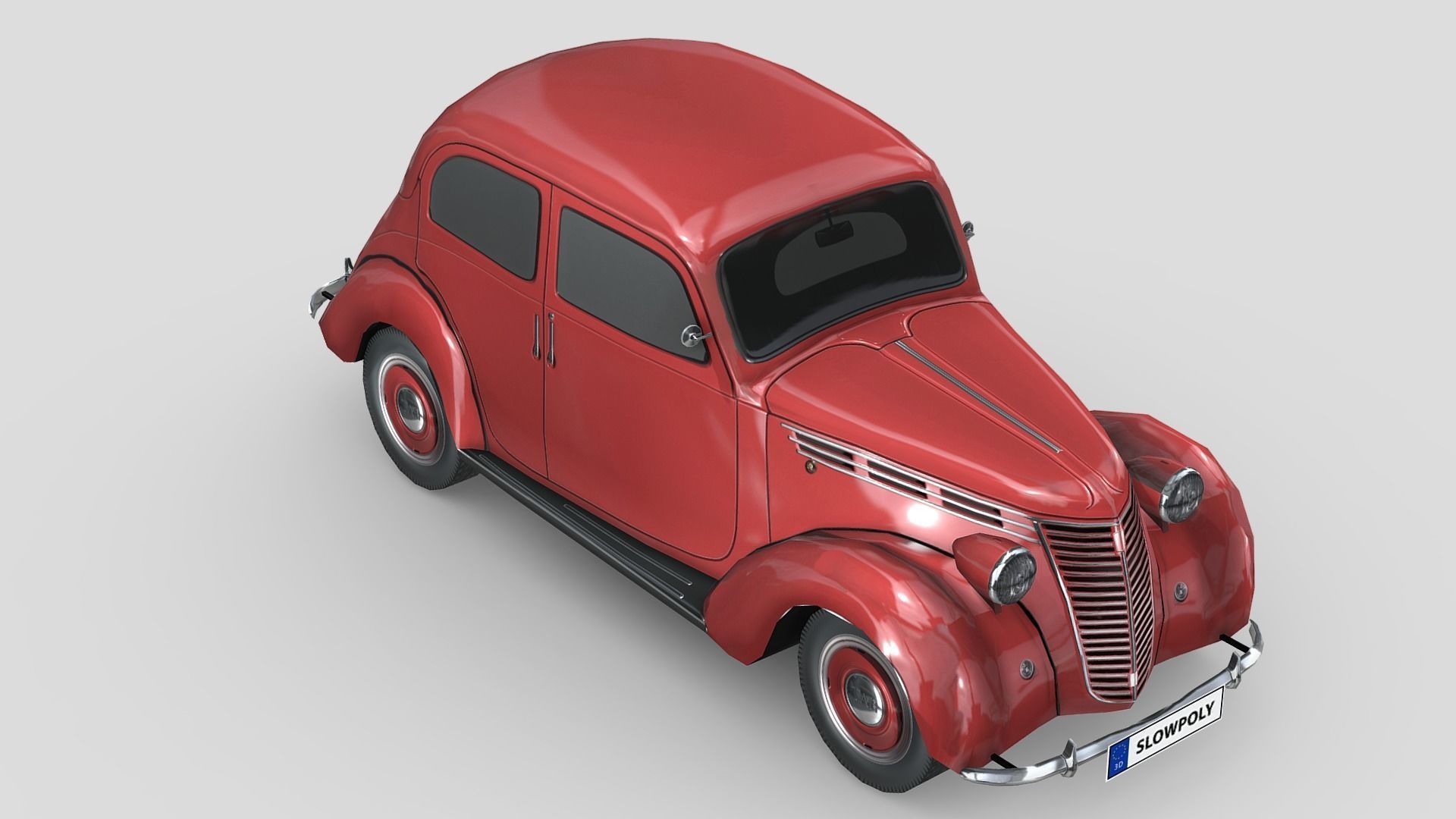 Fiat 1100 B 1949 Low-poly 3D model_3