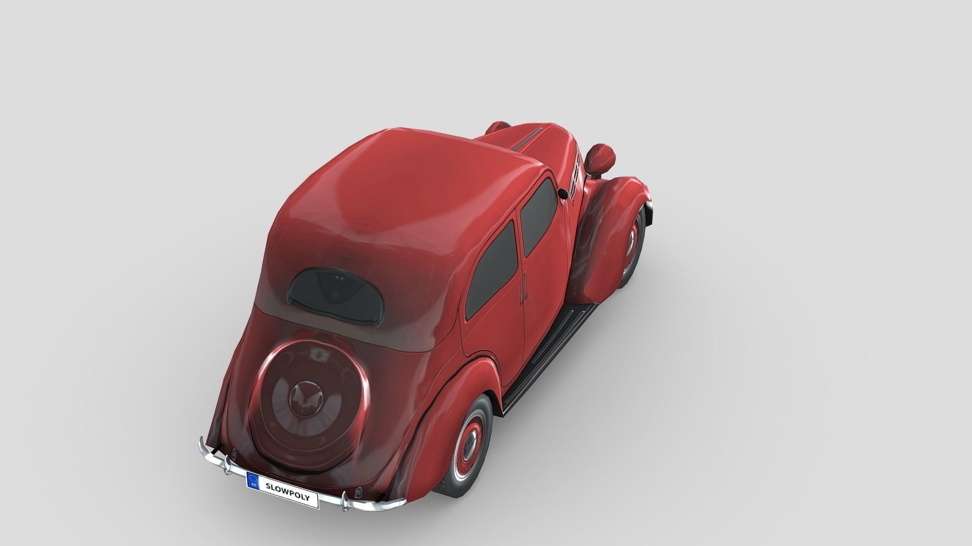 Fiat 1100 B 1949 Low-poly 3D model_4