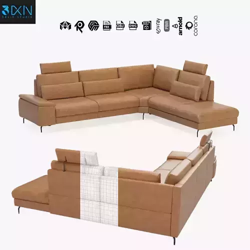Diana 2 by Gallery M - Leather right honey Sofa
