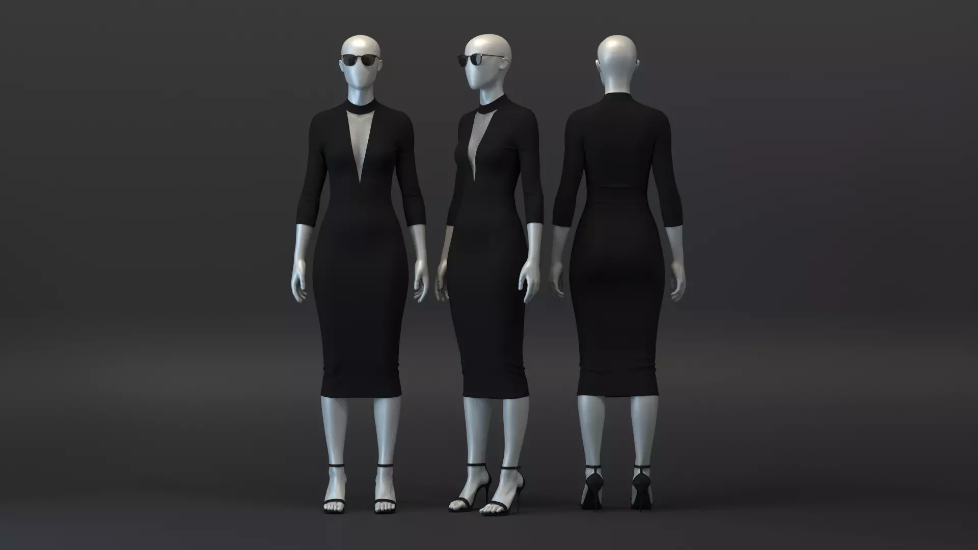 3d bodycon dress Hazel Midi Dress