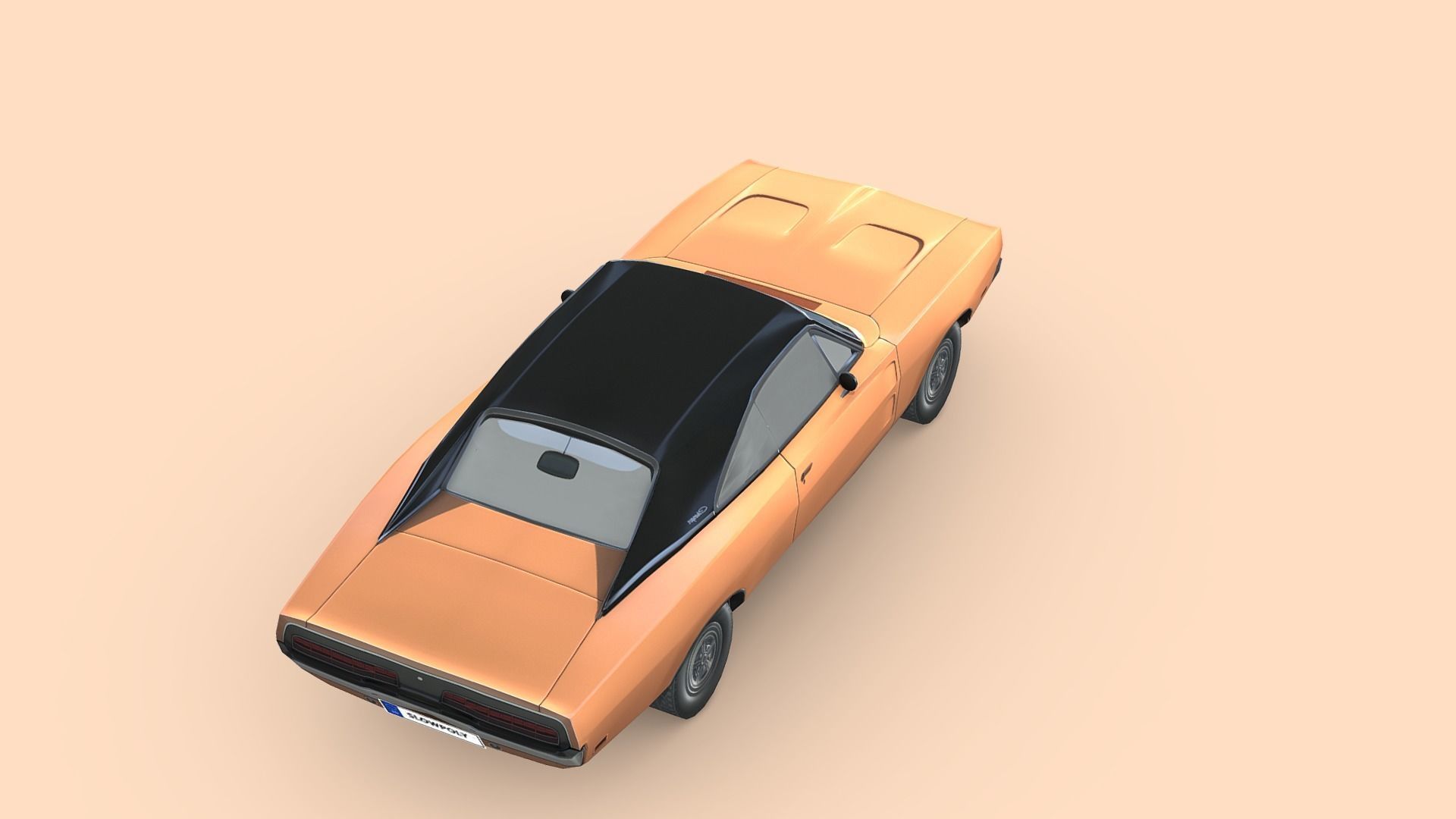 Dodge Charger RT 1969 Low-poly 3D model_4
