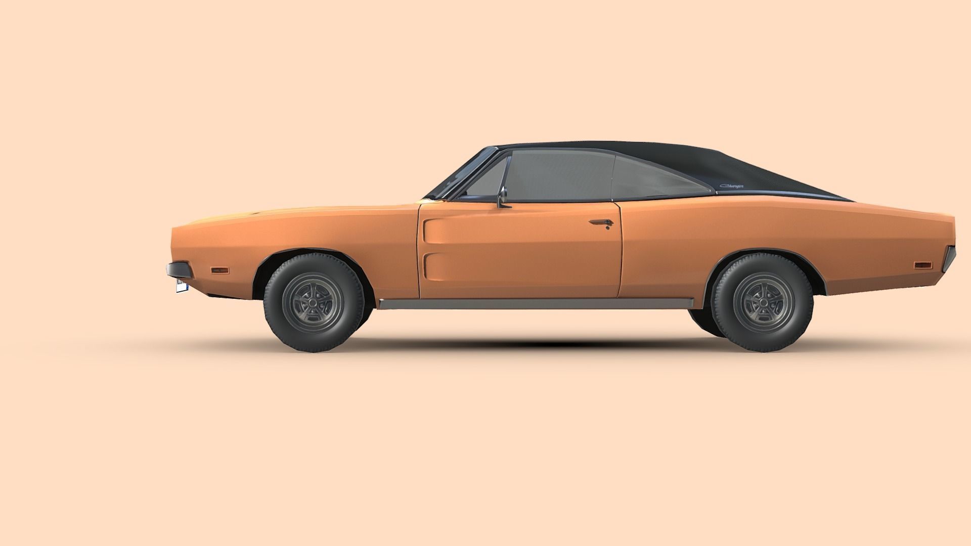Dodge Charger RT 1969 Low-poly 3D model_2