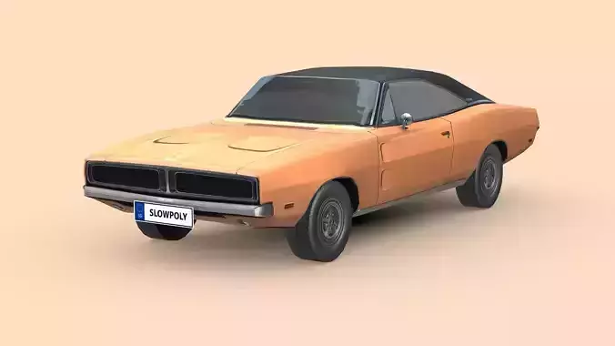 Dodge Charger RT 1969 Low-poly 3D model