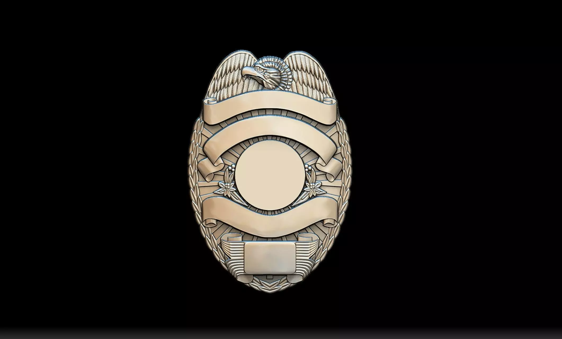 3D police badge BLANK for CNC Routing 3D print model