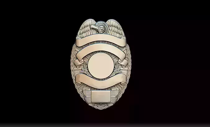 3D police badge BLANK for CNC Routing