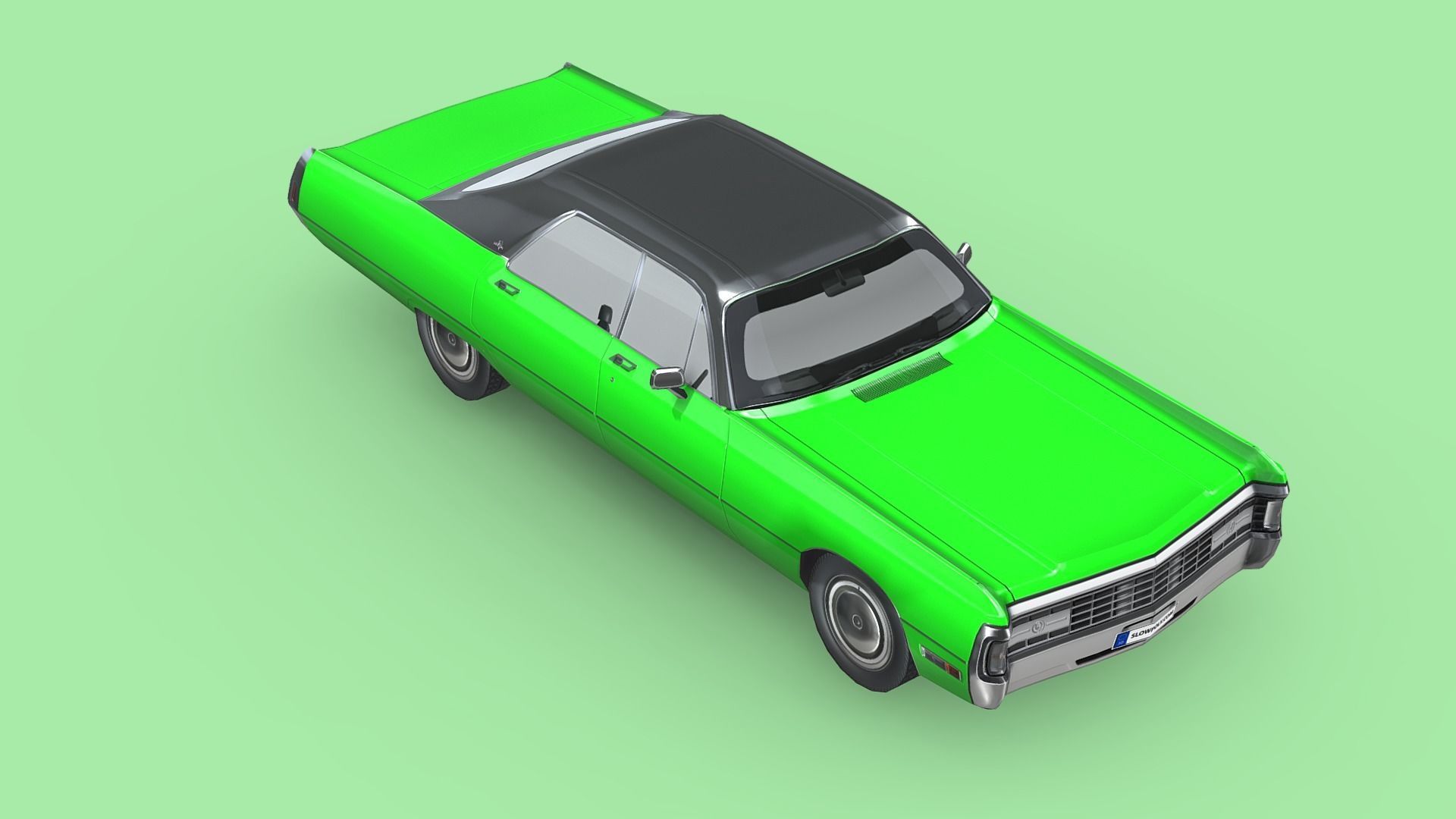 Chrysler Imperial LeBaron 4-door hardtop 1971 Low-poly 3D model_3