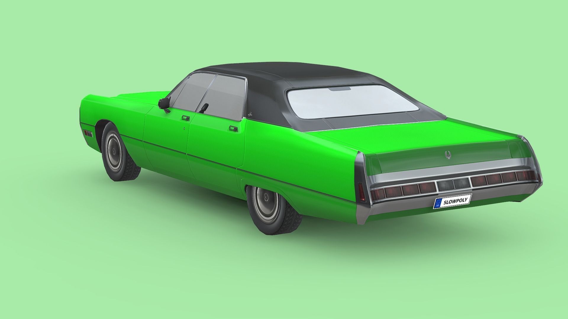 Chrysler Imperial LeBaron 4-door hardtop 1971 Low-poly 3D model_1