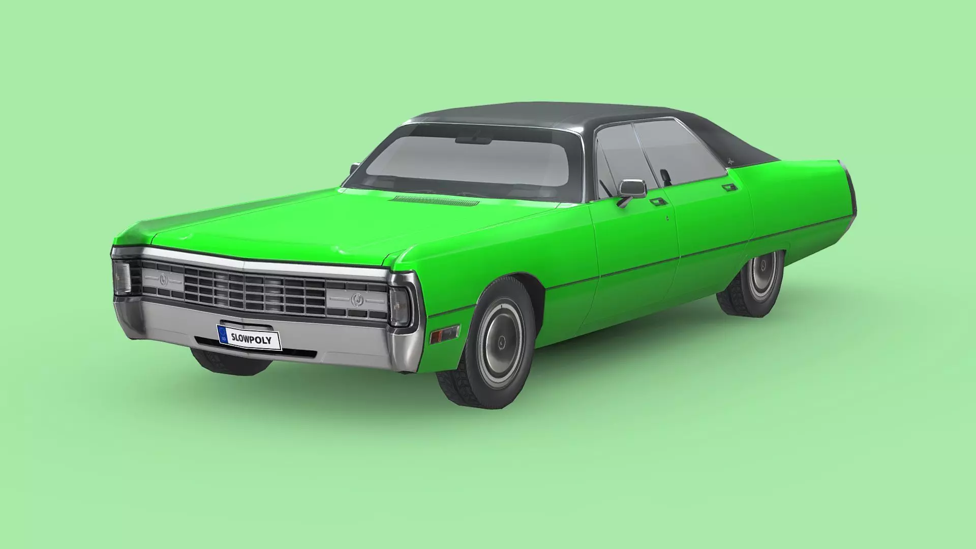 Chrysler Imperial LeBaron 4-door hardtop 1971 Low-poly 3D model_0