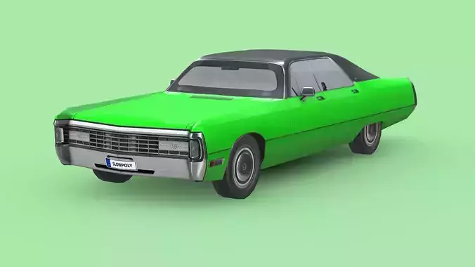Chrysler Imperial LeBaron 4-door hardtop 1971 Low-poly 3D model