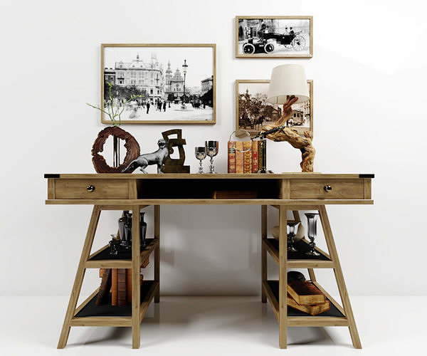 Nordic style desk-4 3D model