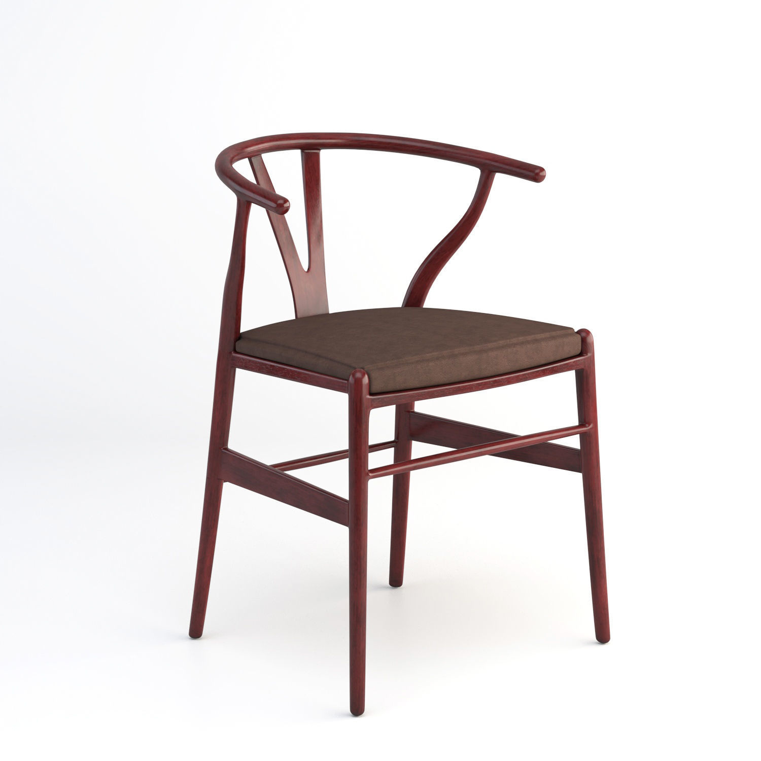 CH24 Wishbone Chair with cushion as seating 3D model_3