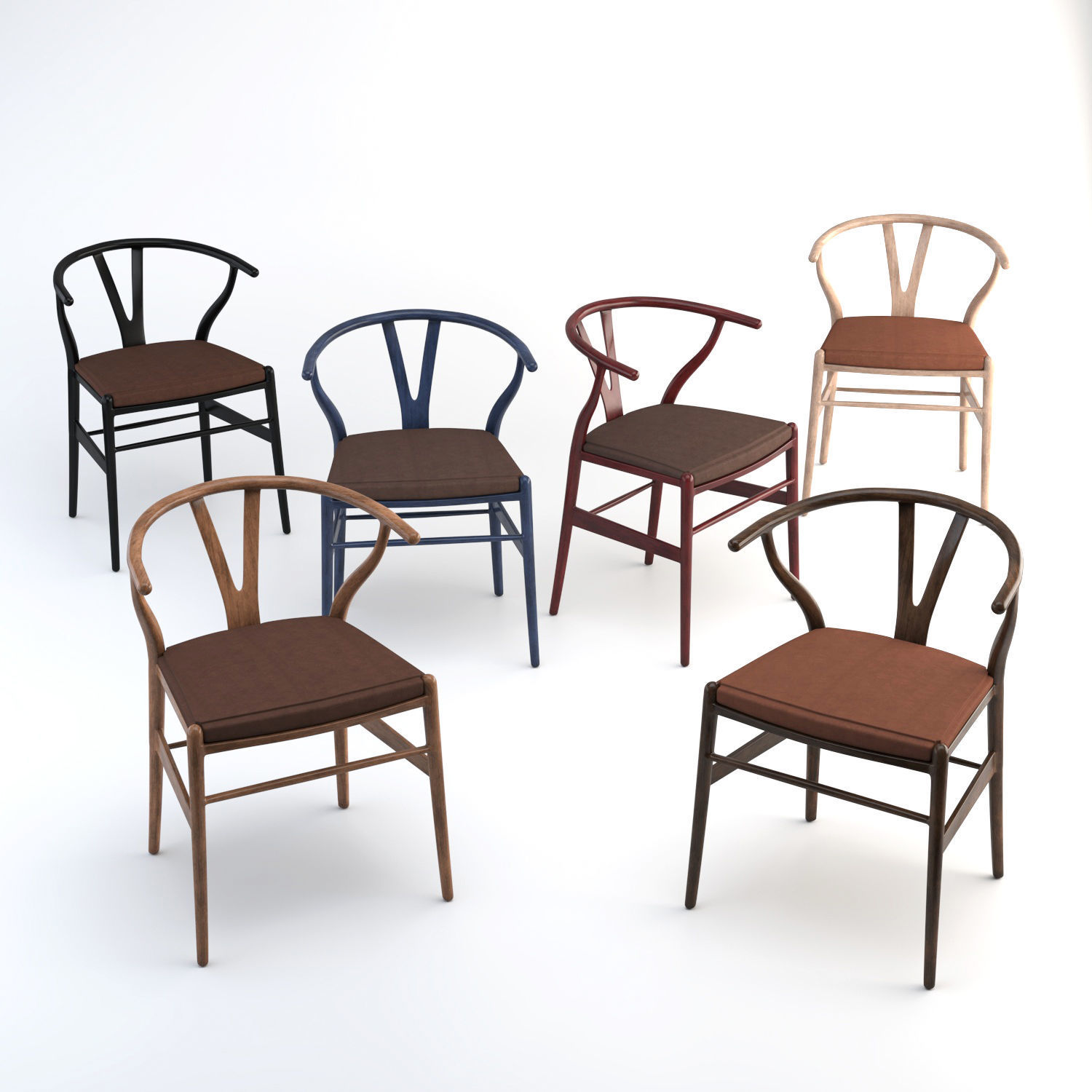 CH24 Wishbone Chair with cushion as seating 3D model_12