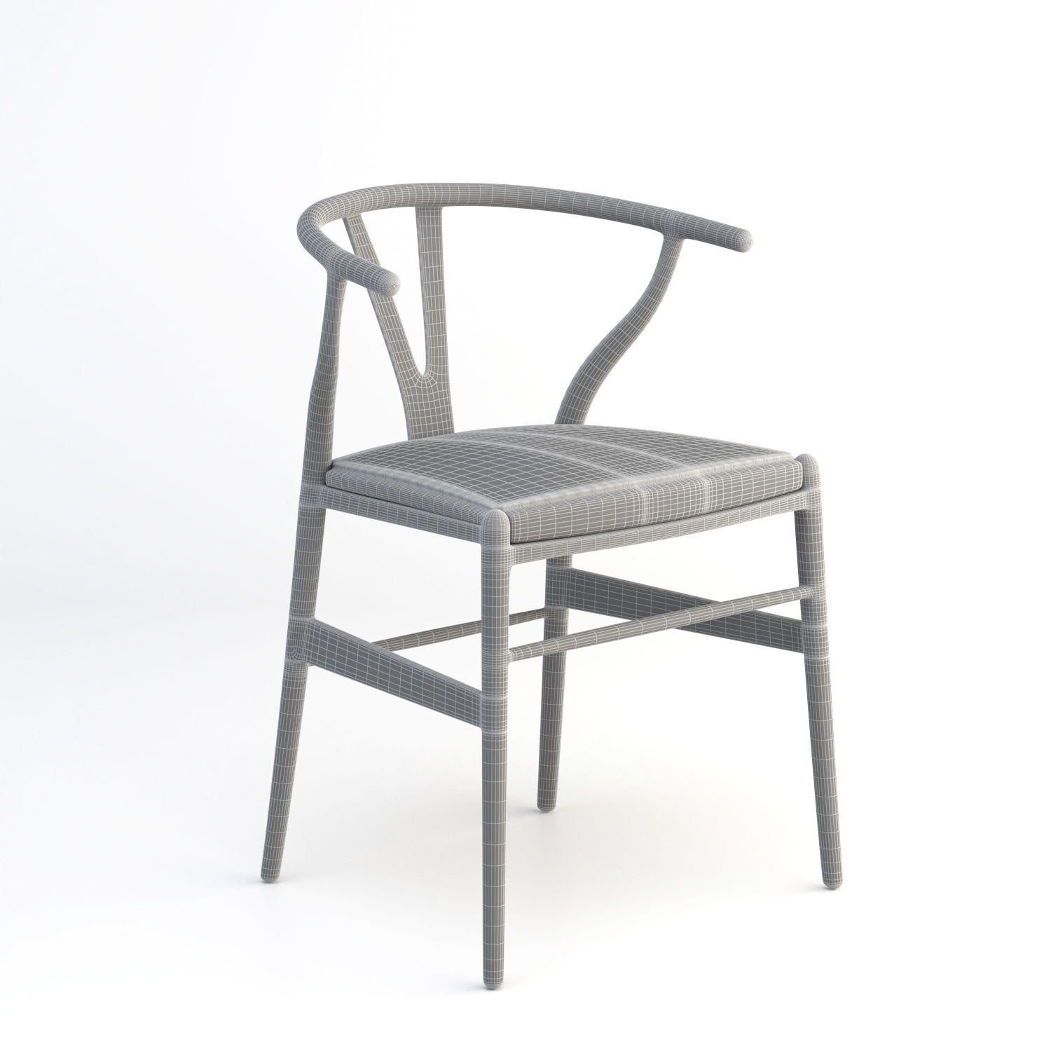 CH24 Wishbone Chair with cushion as seating 3D model_19
