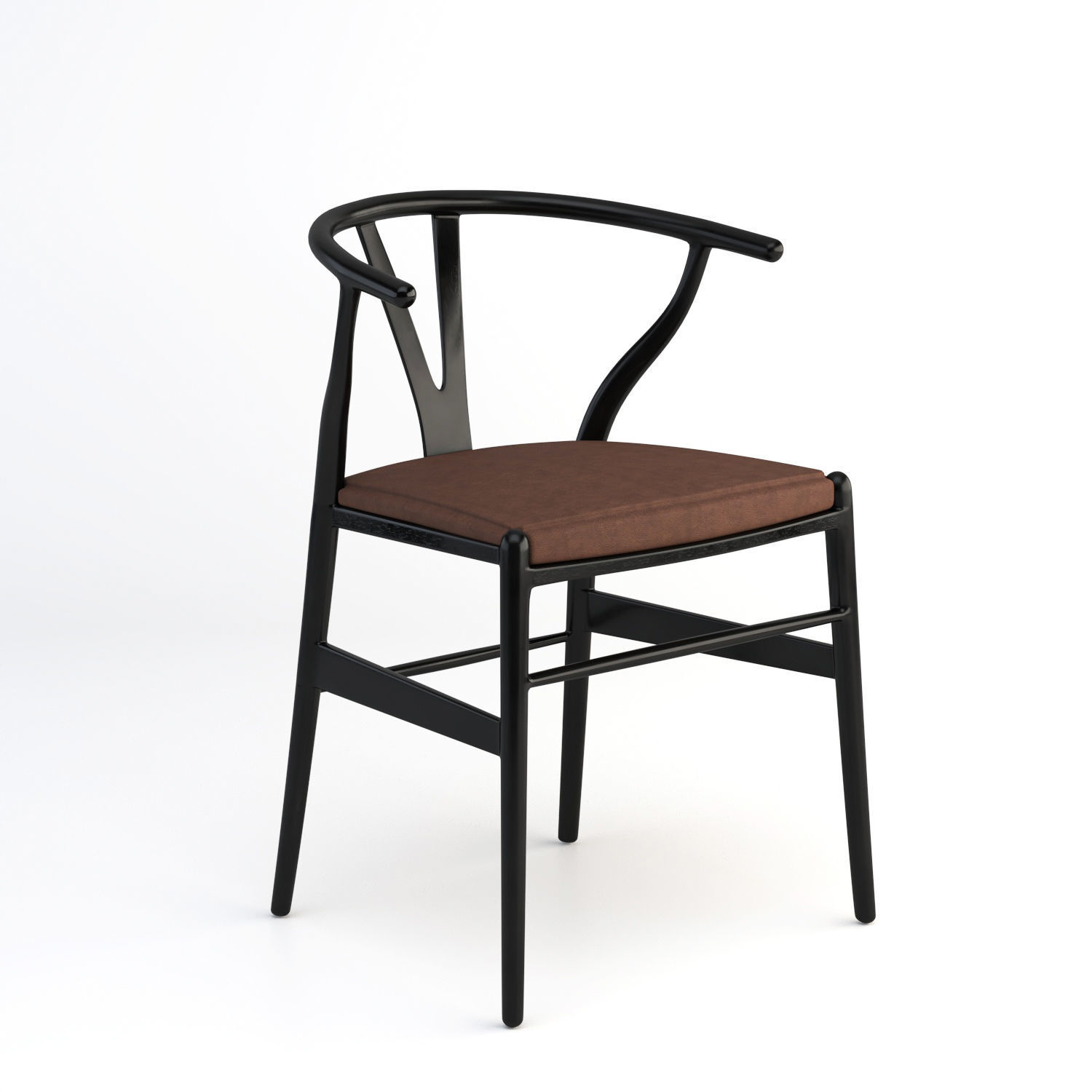 CH24 Wishbone Chair with cushion as seating 3D model_5