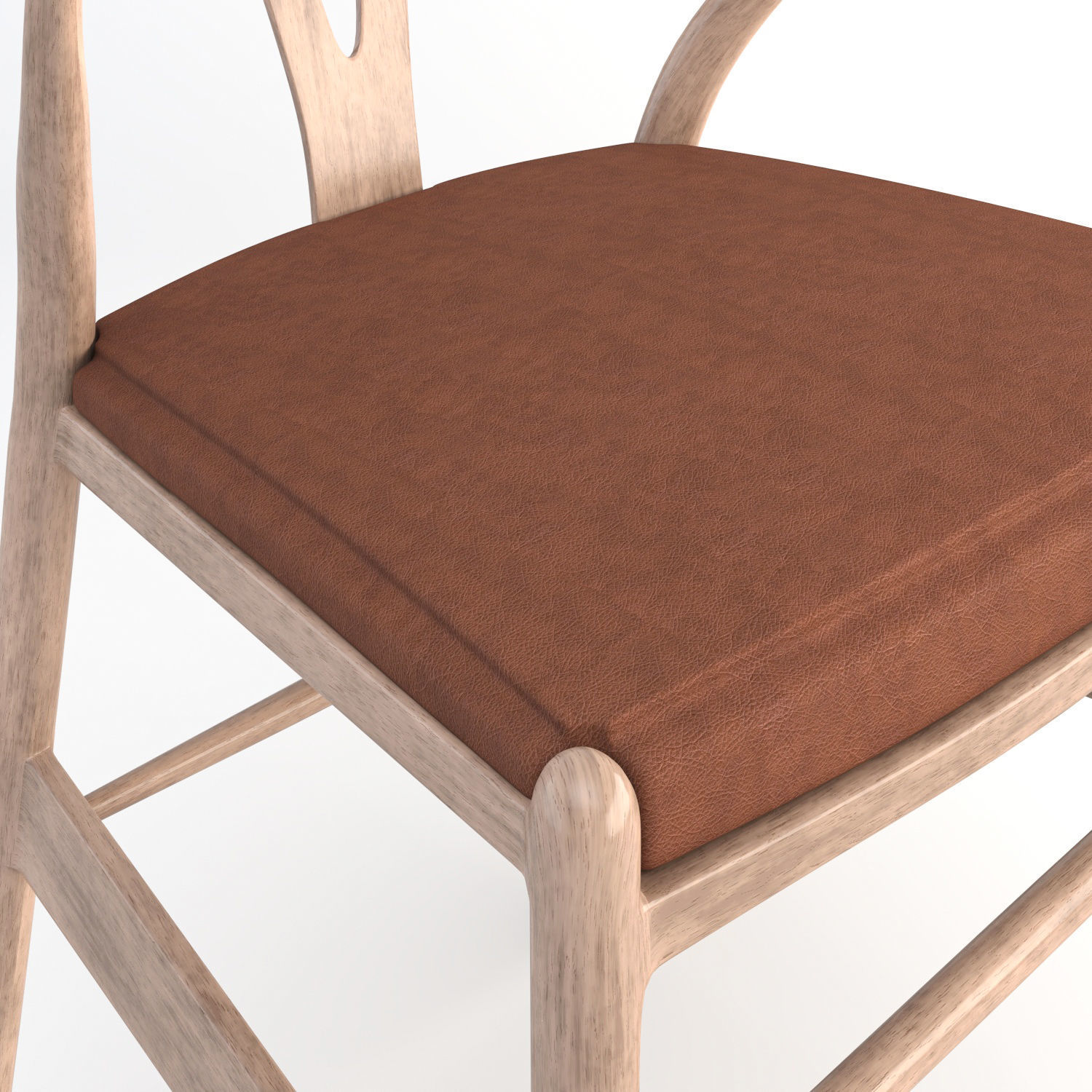 CH24 Wishbone Chair with cushion as seating 3D model_7