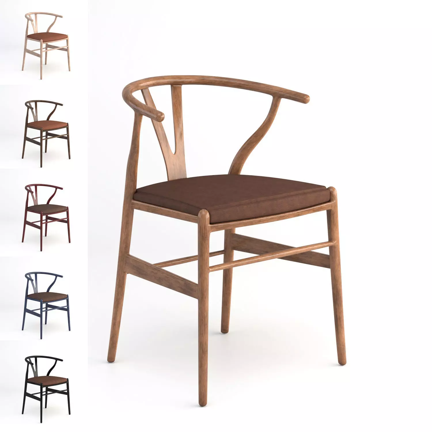 CH24 Wishbone Chair with cushion as seating 3D model_0