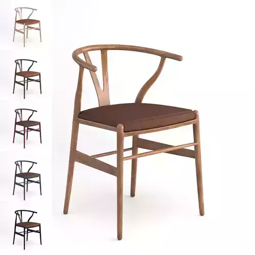 CH24 Wishbone Chair with cushion as seating 3D model