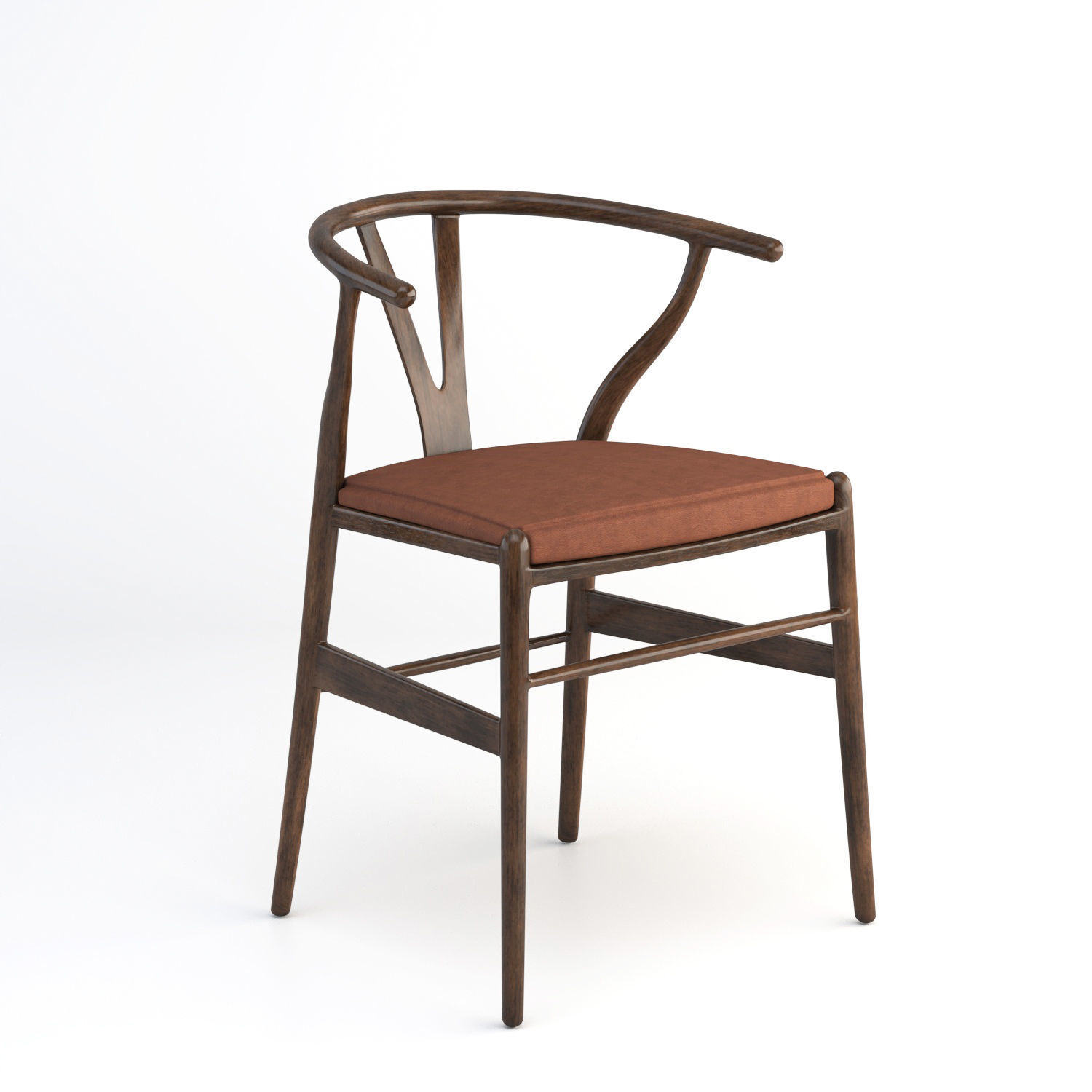 CH24 Wishbone Chair with cushion as seating 3D model_2