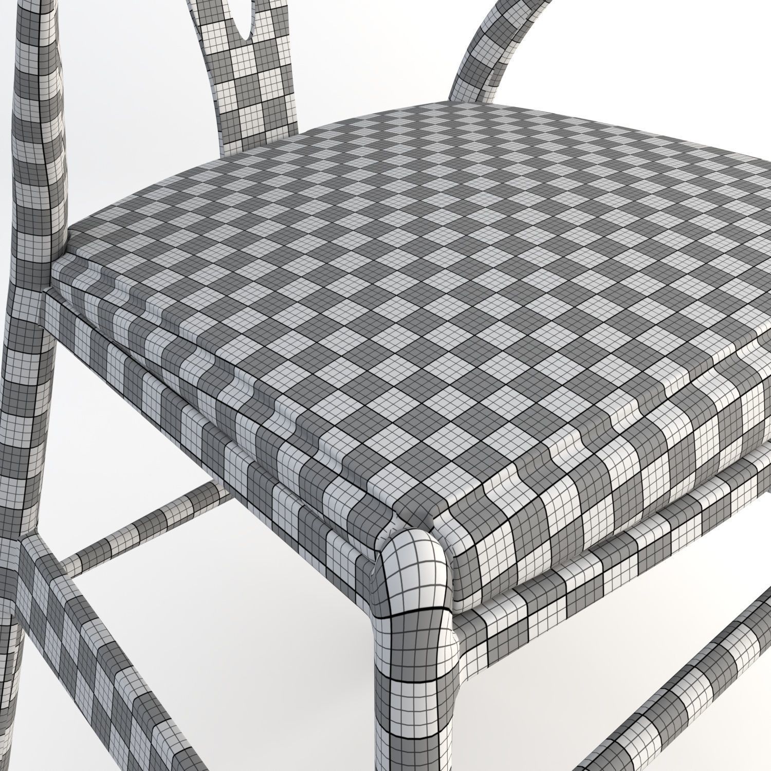 CH24 Wishbone Chair with cushion as seating 3D model_24