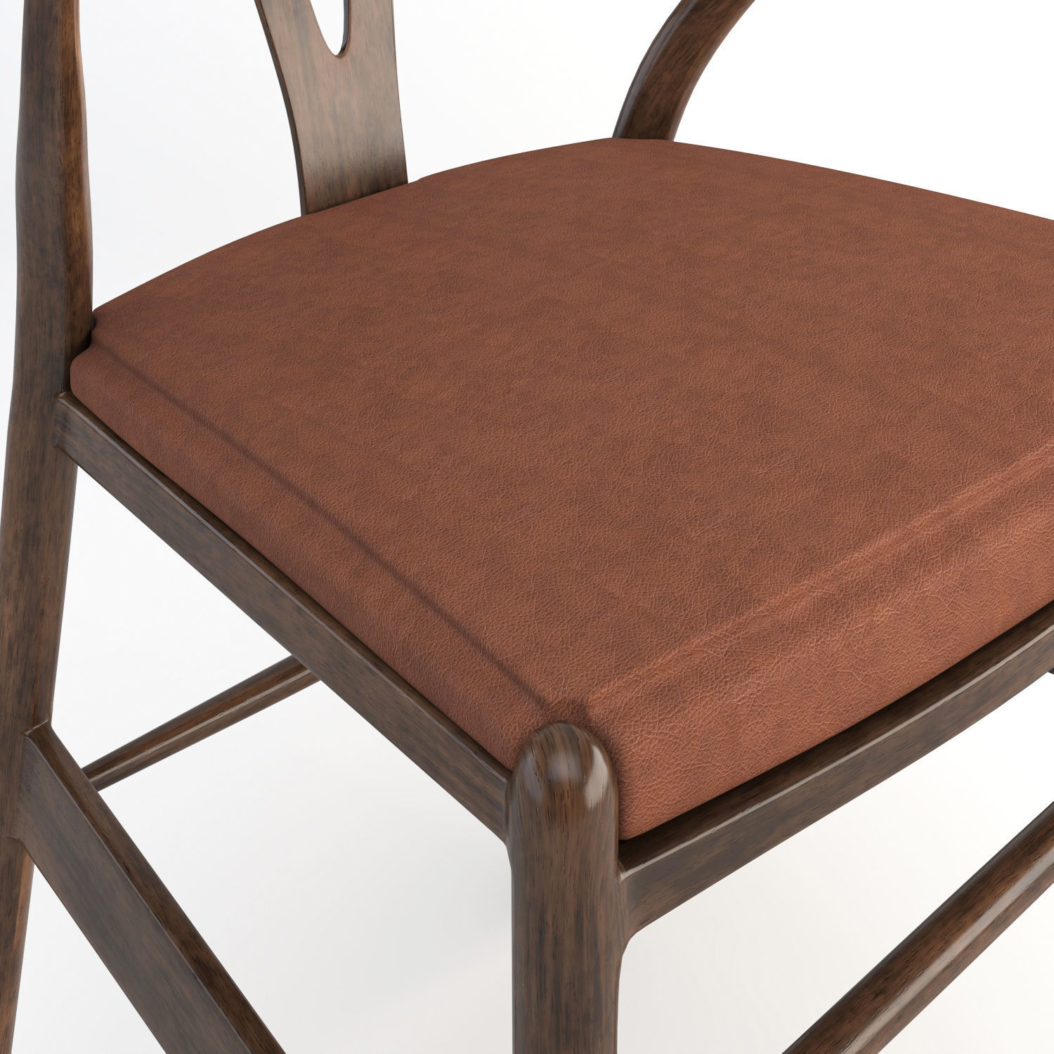CH24 Wishbone Chair with cushion as seating 3D model_8