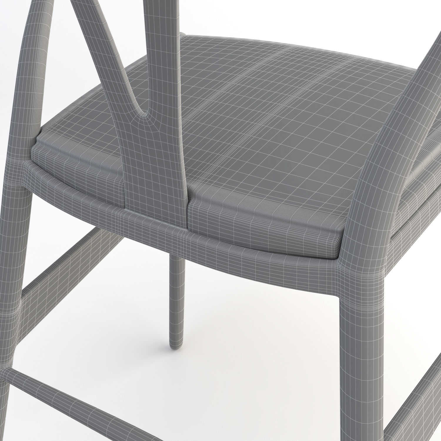 CH24 Wishbone Chair with cushion as seating 3D model_22