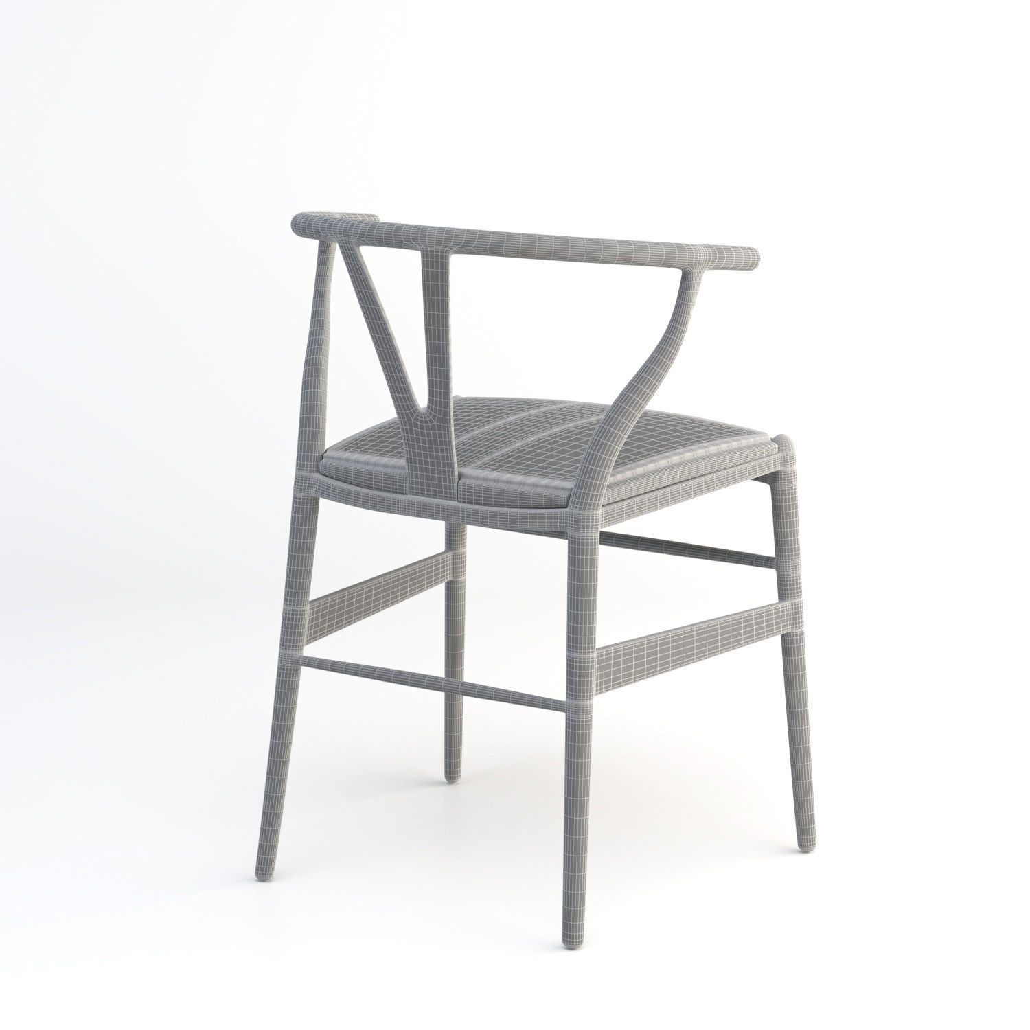 CH24 Wishbone Chair with cushion as seating 3D model_21