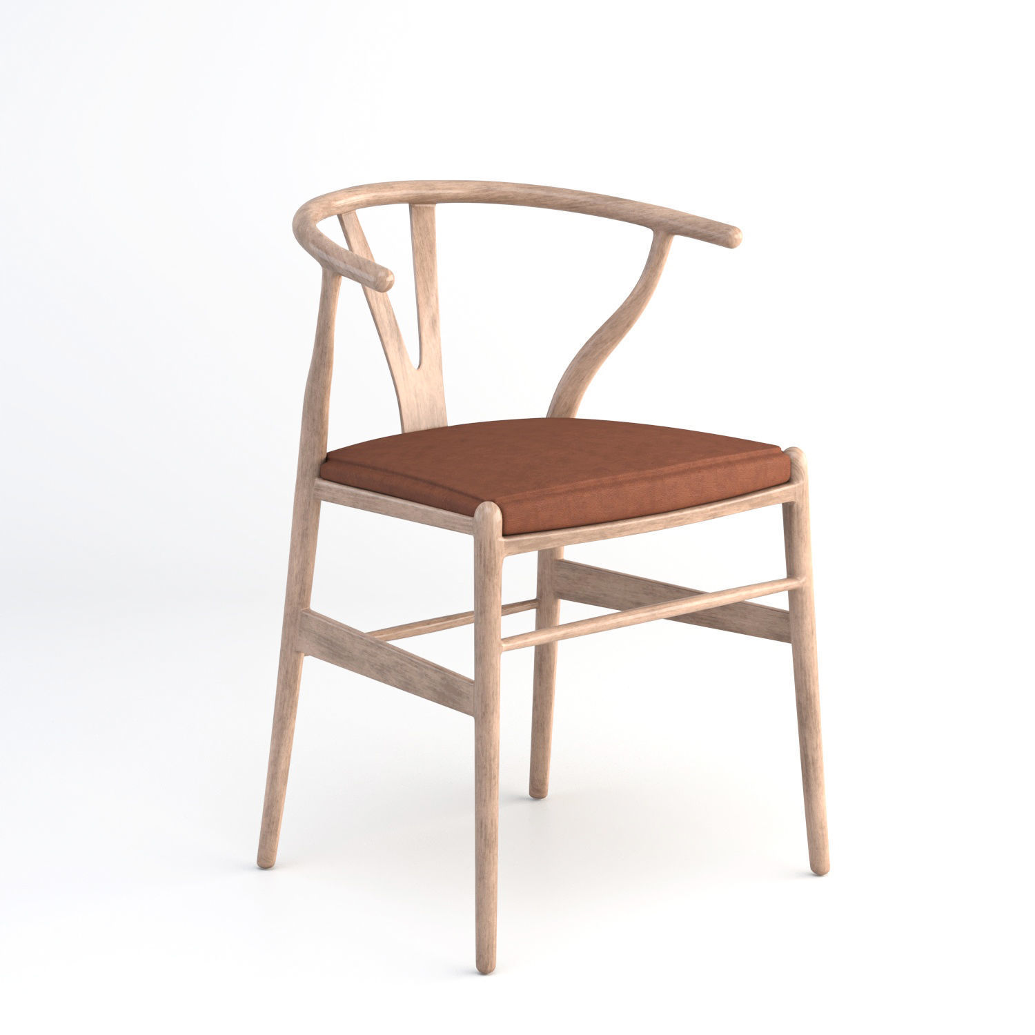 CH24 Wishbone Chair with cushion as seating 3D model_1