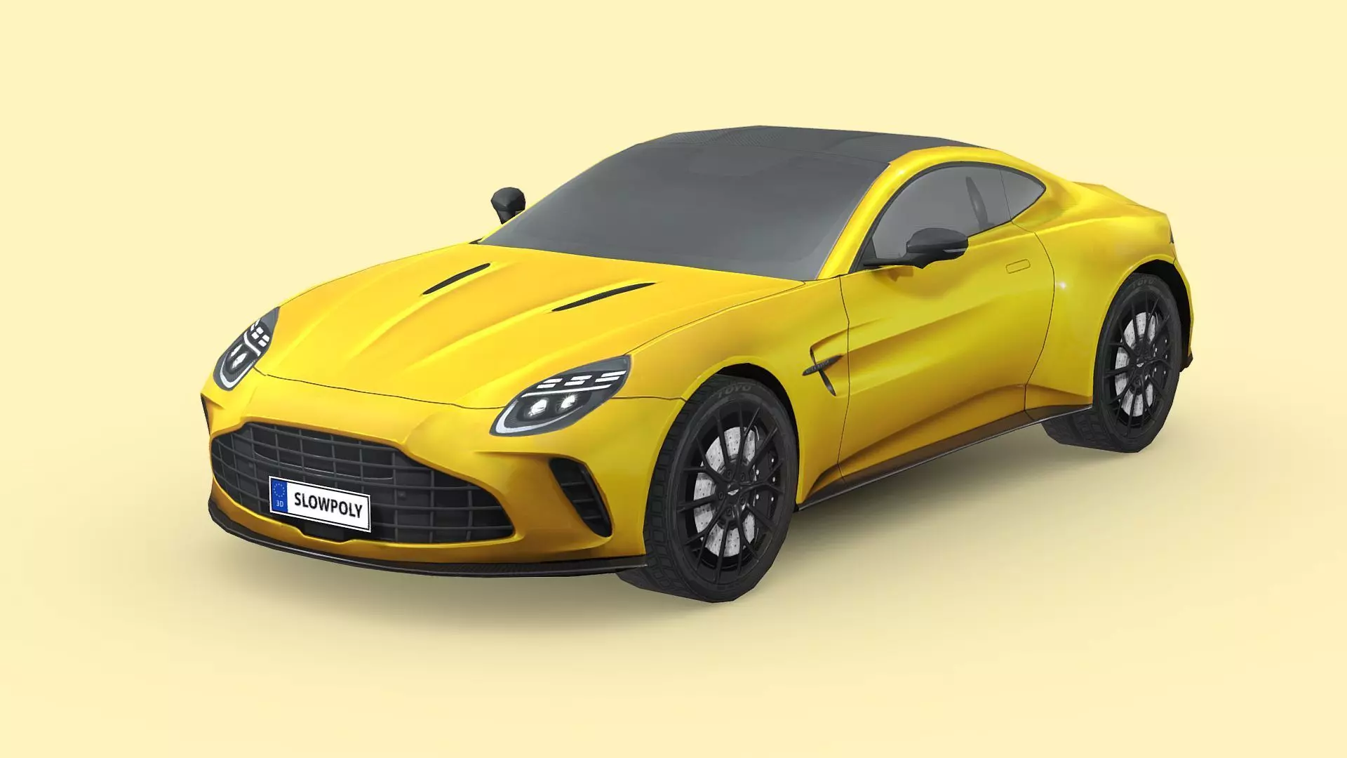 Aston Martin Vantage 2024 Low-poly 3D model_0