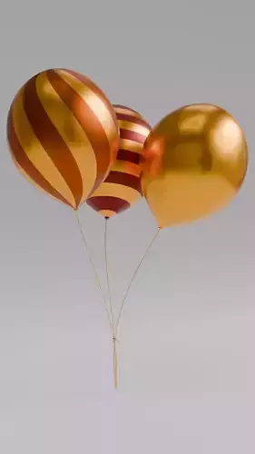 3D Luxury Editable Color Balloons with Blender File 3D model