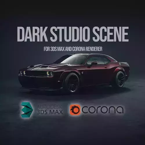 Dark studio scene for automotive rendering