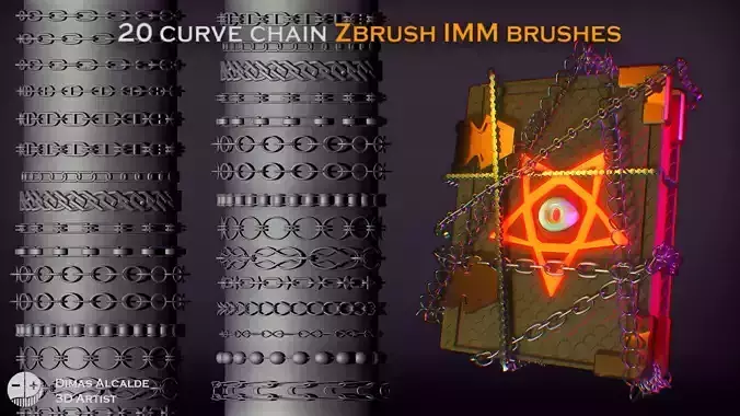 CHAINS 20 IMM Curve Pack ZBRUSH Brushes