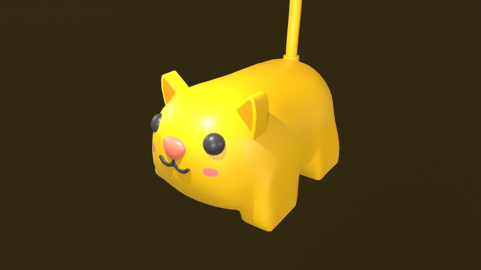 Cat Desk Lamp Cute Low-poly 3D model_10