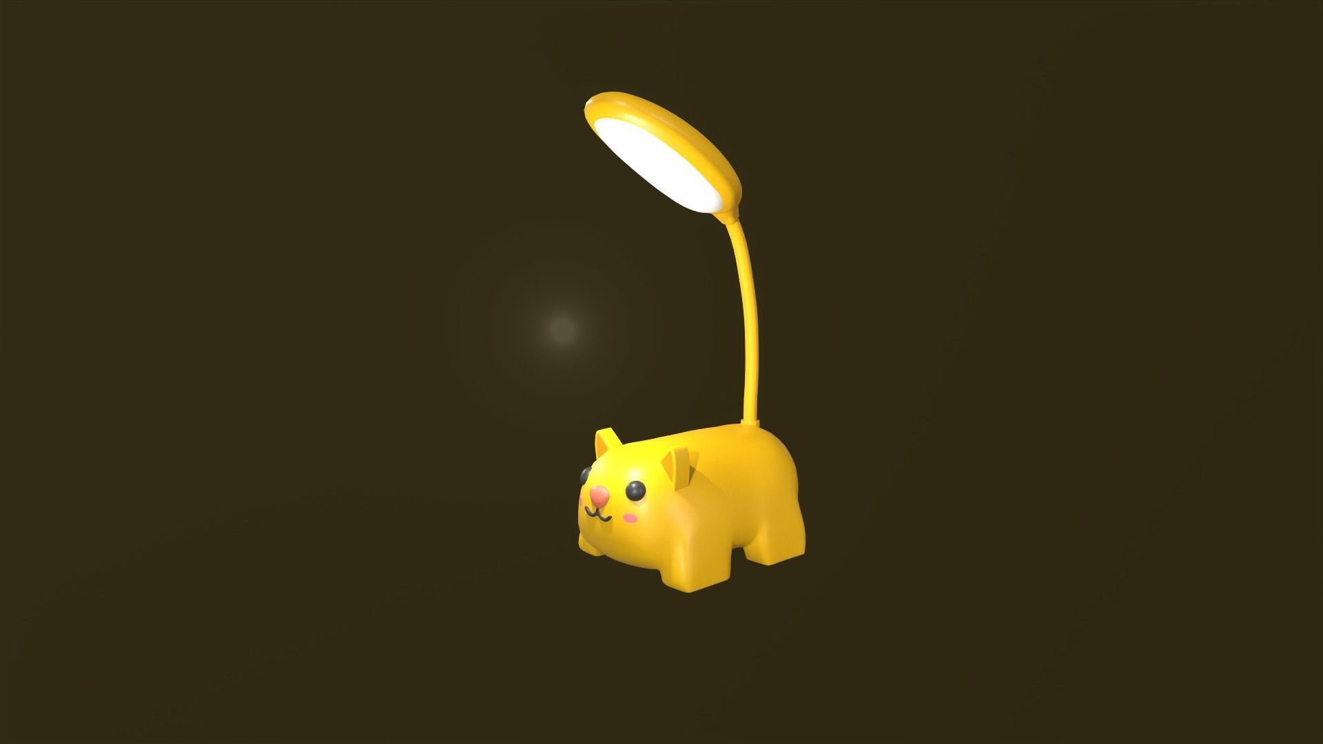 Cat Desk Lamp Cute Low-poly 3D model_12
