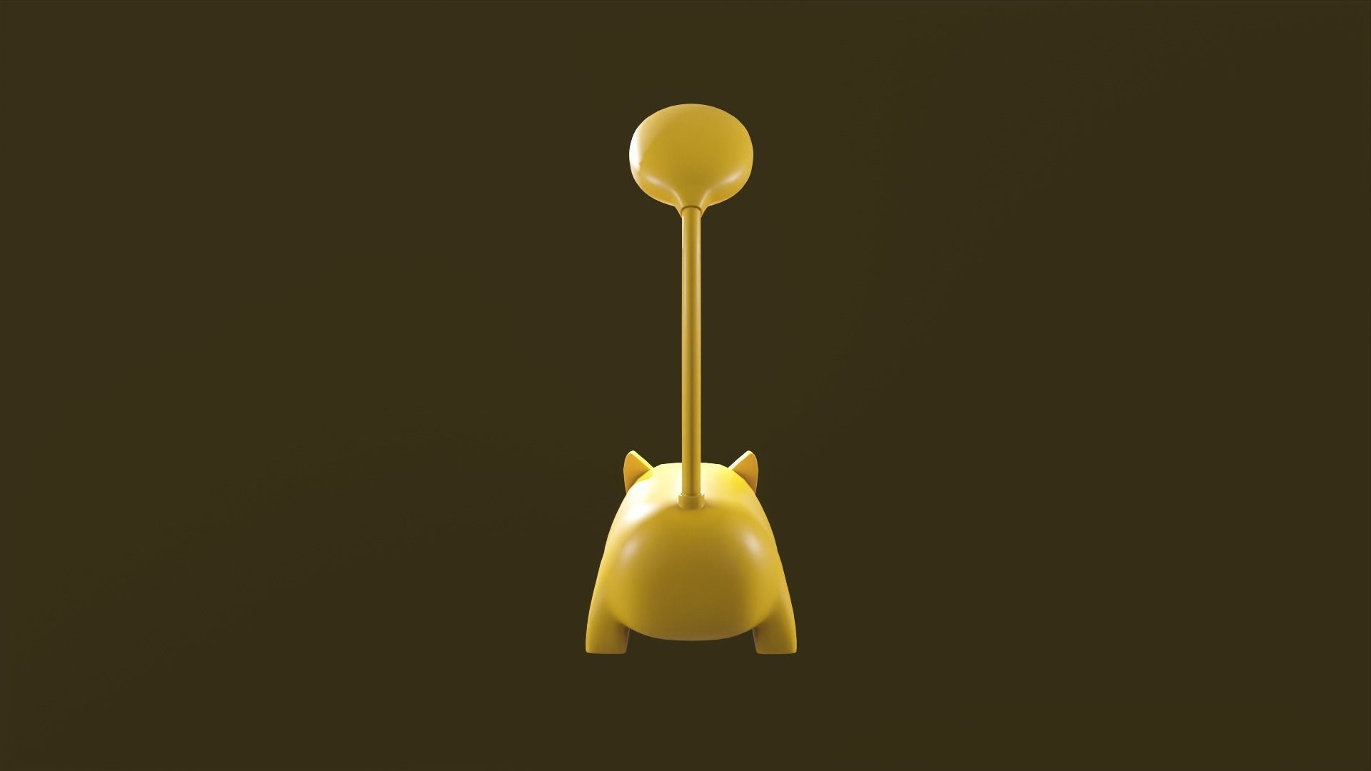 Cat Desk Lamp Cute Low-poly 3D model_6