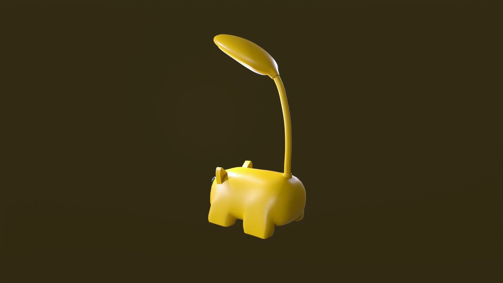 Cat Desk Lamp Cute Low-poly 3D model_7