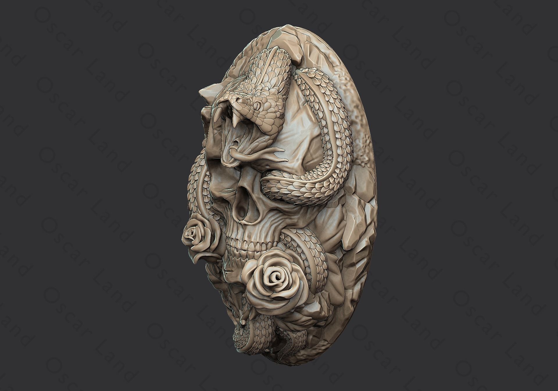 Snake medal1 or serpent mamba anaconda venum python poison devil 3D print model_4