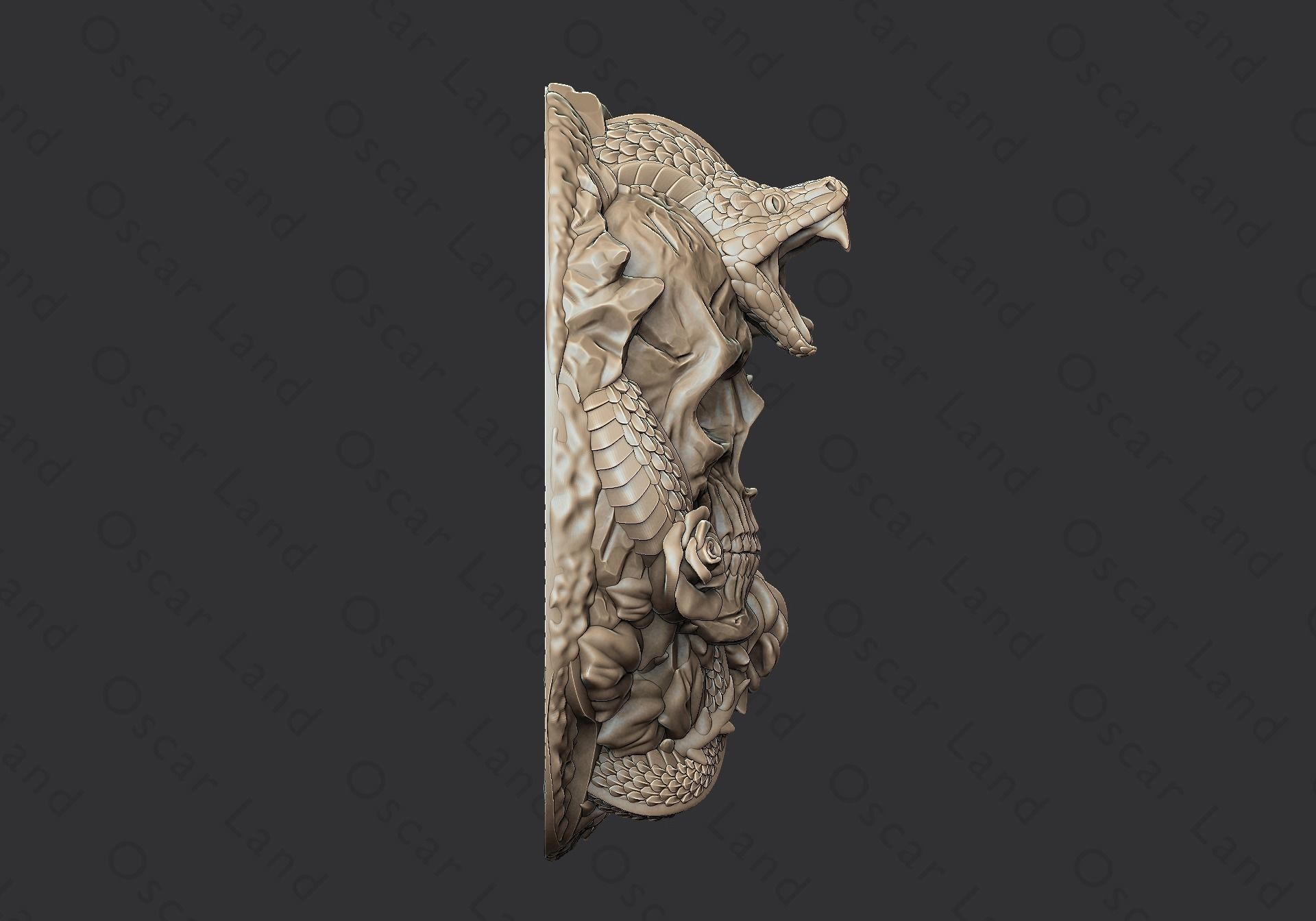 Snake medal1 or serpent mamba anaconda venum python poison devil 3D print model_5
