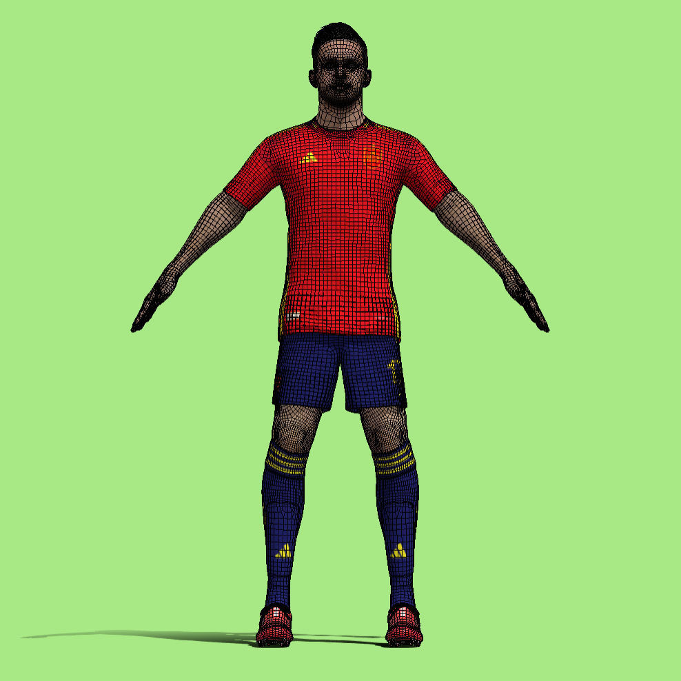 T-Pose Rigged Pablo Sarabia Spain Euro 2024 3D model_5