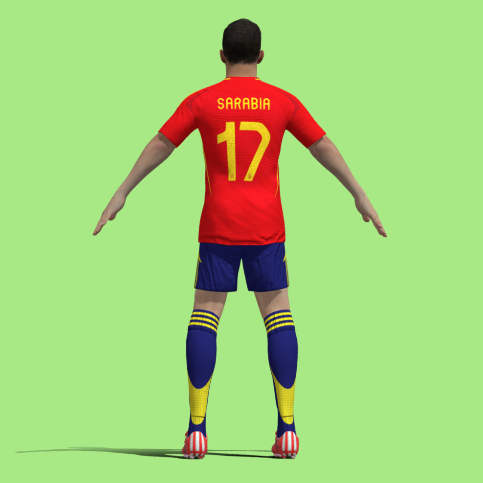 T-Pose Rigged Pablo Sarabia Spain Euro 2024 3D model_2