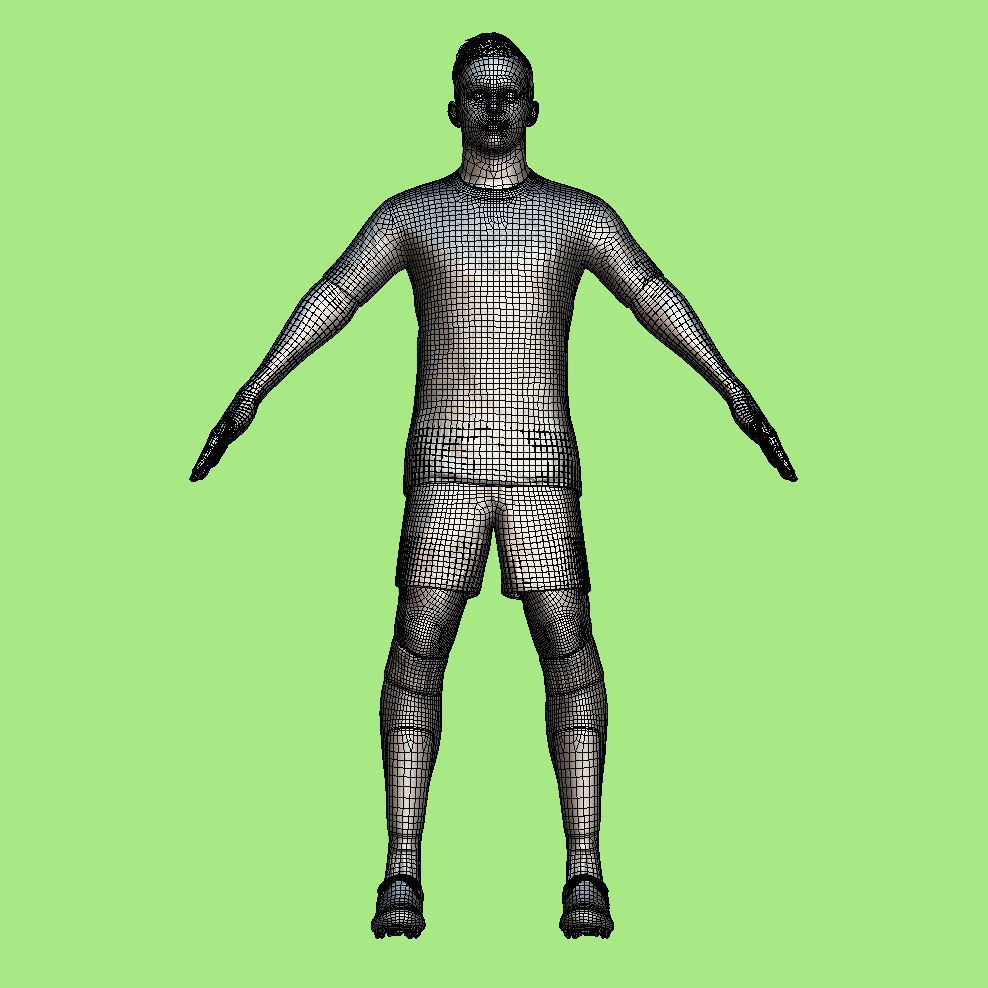 T-Pose Rigged Pablo Sarabia Spain Euro 2024 3D model_4