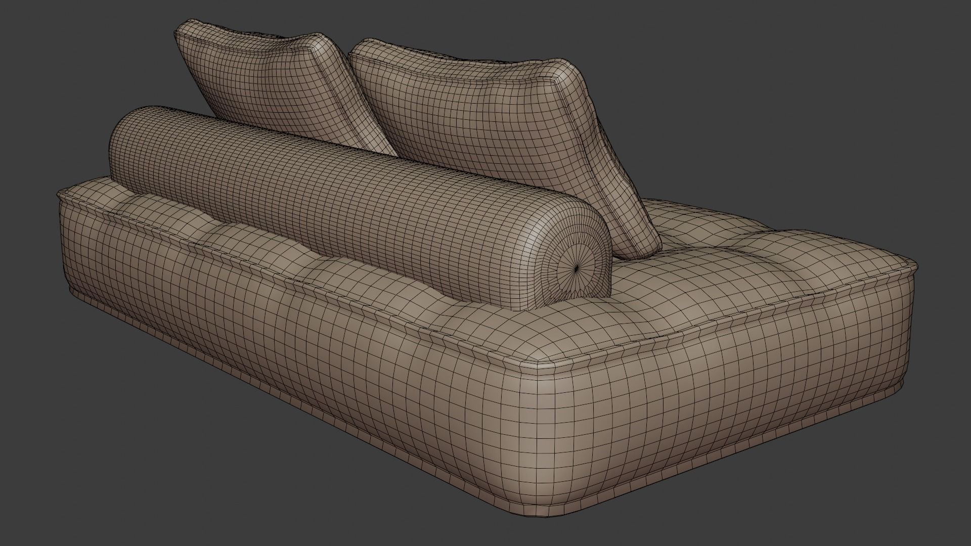 Piedmont sofa in modern Scandinavian style in brown tones 3D model_7