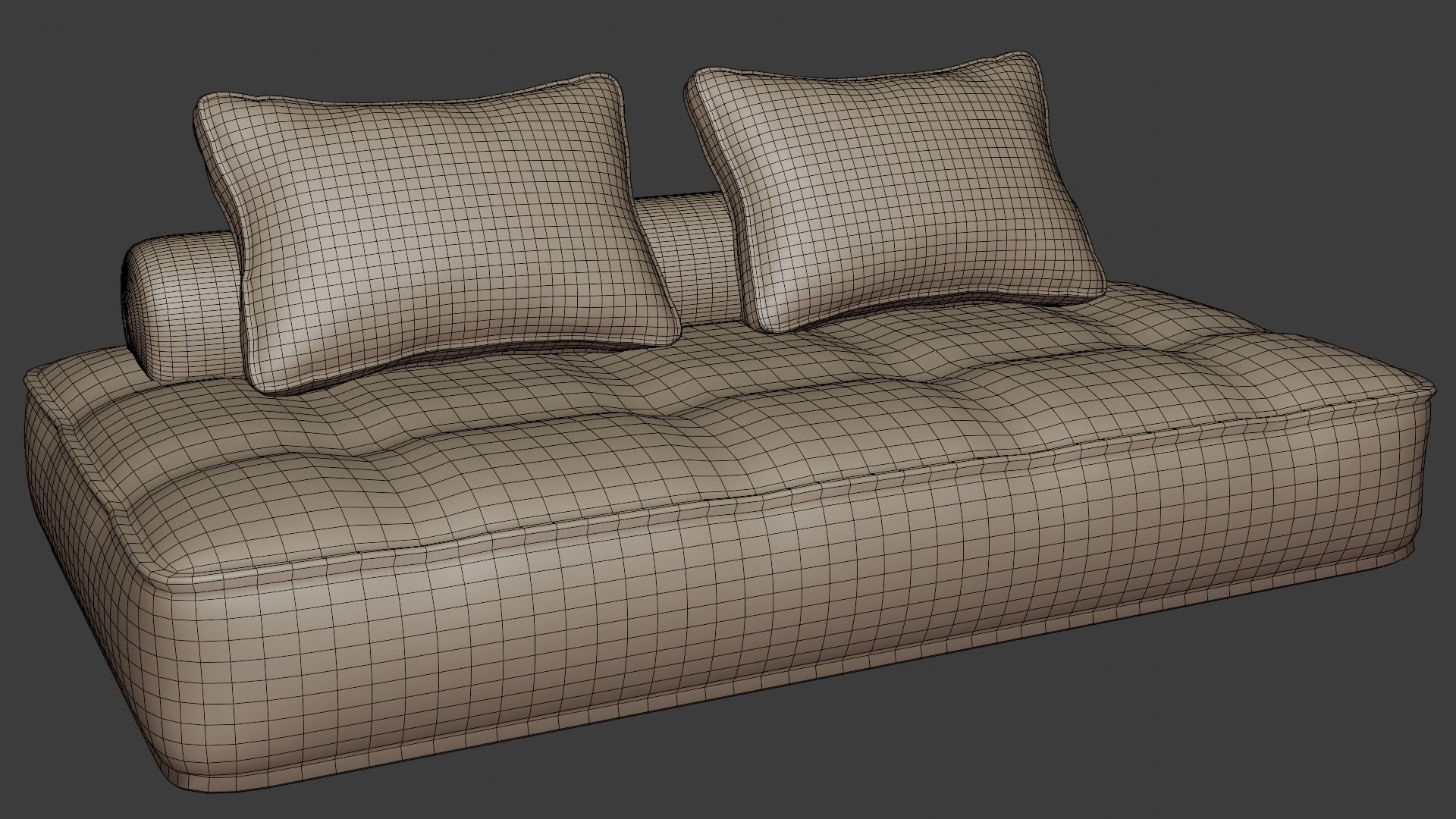 Piedmont sofa in modern Scandinavian style in brown tones 3D model_6