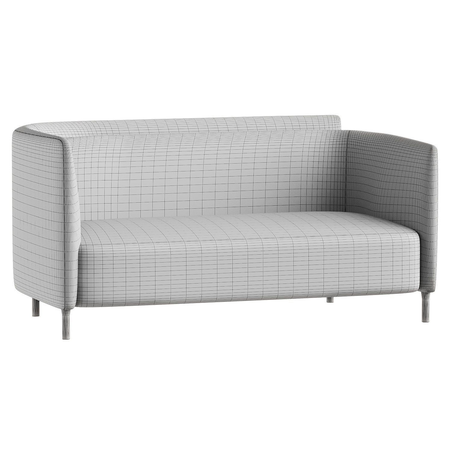 sofa red 3 3D model_3